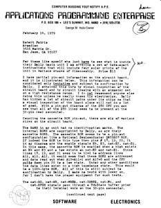 George Hale Letter (Feb 14 1979)